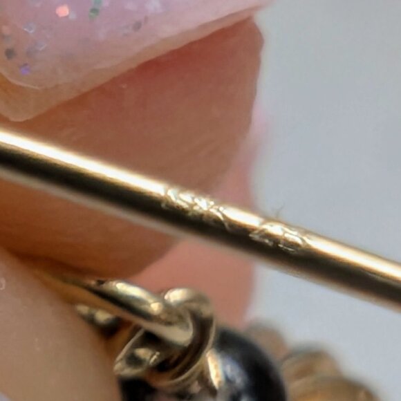 CHARLES GARNIER Paris 14K YG Carved Quartz Swirl Dangle Pierced Earrings - Picture 4 of 5